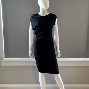 Helmut Lang Sonar Asymmetrical Wool Dress, Black, Size Medium